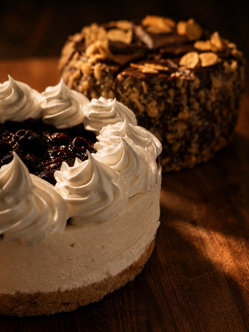 Frambozen-bosbessencheesecake